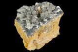 Cerussite Crystals with Bladed Barite on Galena - Morocco #128011-2